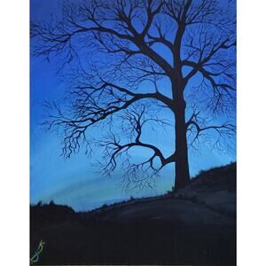 Walnut Tree in Winter 5"x7" Greeting Cards Set of 5 Acid Free Art Print Abstract